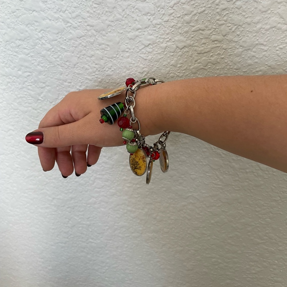 Colorful Christmas Charm Bracelet | Red&Green
